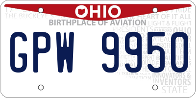 OH license plate GPW9950