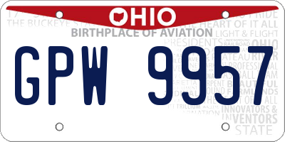 OH license plate GPW9957