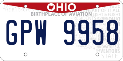 OH license plate GPW9958