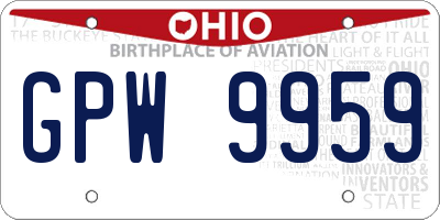 OH license plate GPW9959