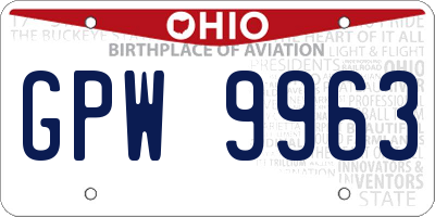OH license plate GPW9963