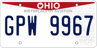 OH license plate GPW9967