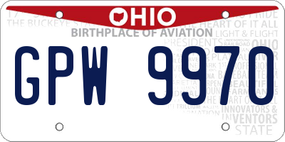 OH license plate GPW9970