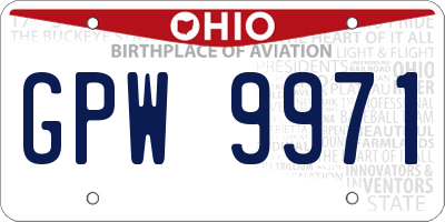 OH license plate GPW9971