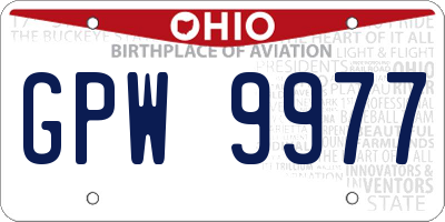OH license plate GPW9977