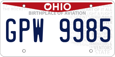 OH license plate GPW9985