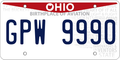 OH license plate GPW9990