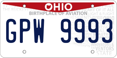 OH license plate GPW9993