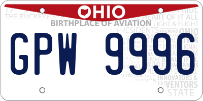 OH license plate GPW9996