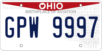 OH license plate GPW9997