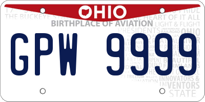 OH license plate GPW9999