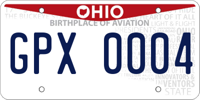 OH license plate GPX0004