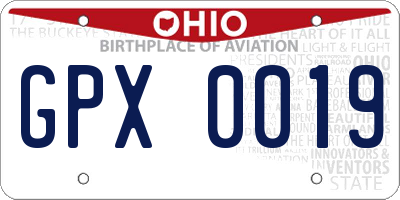 OH license plate GPX0019