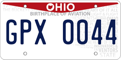 OH license plate GPX0044