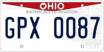 OH license plate GPX0087