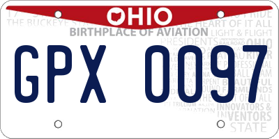 OH license plate GPX0097