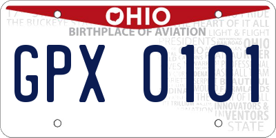 OH license plate GPX0101