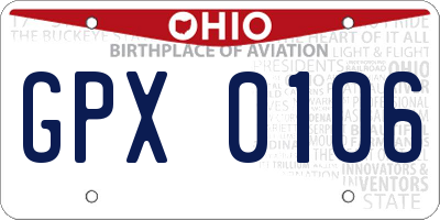 OH license plate GPX0106