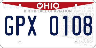 OH license plate GPX0108