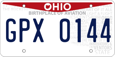 OH license plate GPX0144