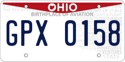OH license plate GPX0158