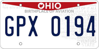 OH license plate GPX0194