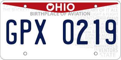 OH license plate GPX0219