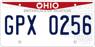 OH license plate GPX0256