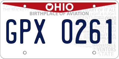 OH license plate GPX0261