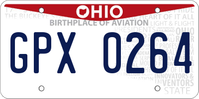 OH license plate GPX0264