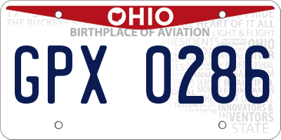 OH license plate GPX0286