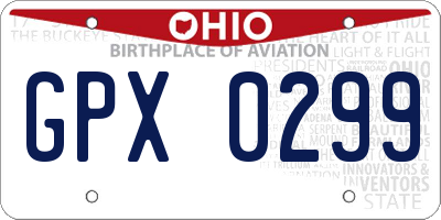 OH license plate GPX0299
