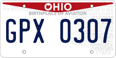 OH license plate GPX0307