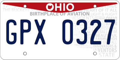 OH license plate GPX0327
