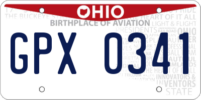OH license plate GPX0341