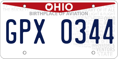 OH license plate GPX0344