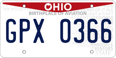 OH license plate GPX0366