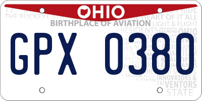 OH license plate GPX0380
