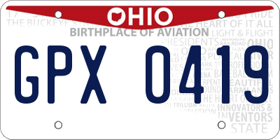 OH license plate GPX0419