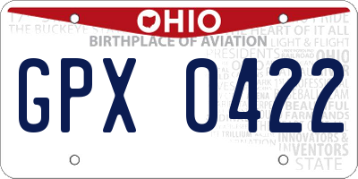 OH license plate GPX0422