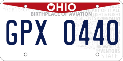 OH license plate GPX0440