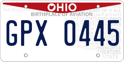 OH license plate GPX0445