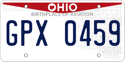 OH license plate GPX0459