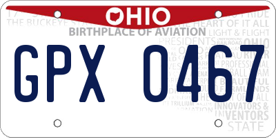 OH license plate GPX0467