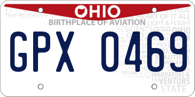 OH license plate GPX0469