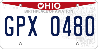 OH license plate GPX0480
