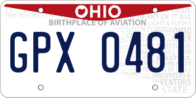 OH license plate GPX0481