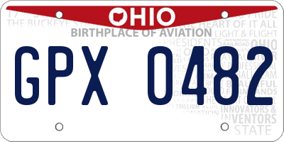 OH license plate GPX0482