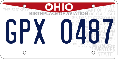 OH license plate GPX0487