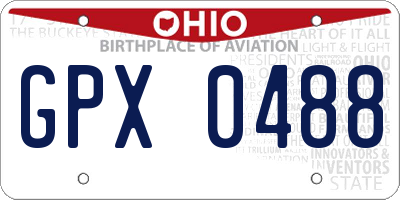 OH license plate GPX0488